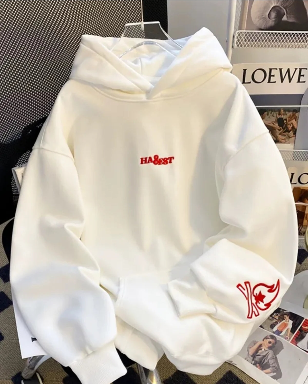 Hooded Top with Embroidered letter design