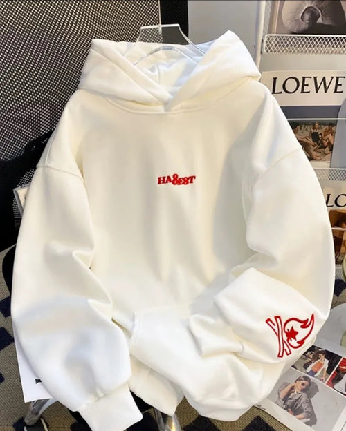 Hooded Top with Embroidered letter design