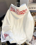 Hooded Top with Embroidered letter design